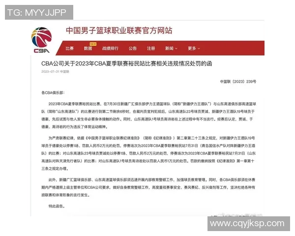 官方公告：CBA被罚+停赛！